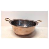 Vintage Brass handled large copper bowl