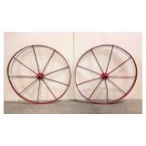 2 Antique Cast Iron Buggy / Wagon wheels