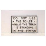 Cast Iron Train Toiet Sign