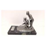 1972 Hudson Pewter & Marble Golf Sculpture