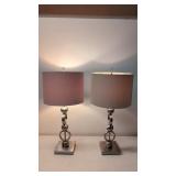 Pair Geometric metal table lamps