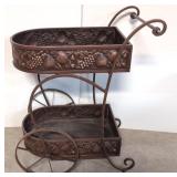 Two Tier Metal Serving Cart