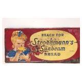 Vintage Embossed metal Sunbeam Bread Sign