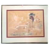 Water Color Nude Signed Hunter Bache