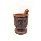 Large Wood Pharmacy Mortar & pestle