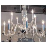 Vintage large 12 arm crystal chandelier