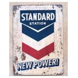 Standard Station New Power Gasoline sign