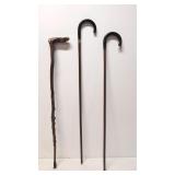 3 Vintage WAlking Sticks