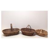 3 Vintage Gathering Baskets