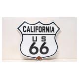 California U.S.66 porcelain / Enamel Road Sign