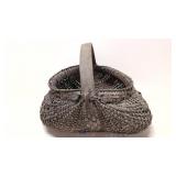 Large old woven oak splint buttocks basket