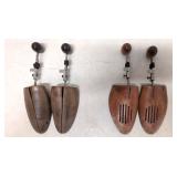 Two Vintage sets of wooden shoe stretchers