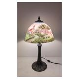 Table Lamp with printed glass shade