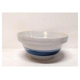 Crock Mixing Bowl with light blue bands