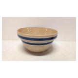 Antique Large Yellow ware blue ring bowl AS IS