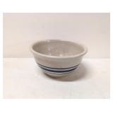 Vintage Stoneware bowl with 3 blue rings