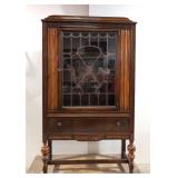 Vintage 1940s Walnut China Cabinet