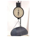 Vintage 60 lbs American Family hanging scale & pan
