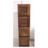 Antique 4 drawer oak file cabinet