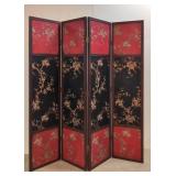 Four panel floral folding screen