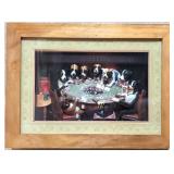 Dogs Playing Poker in 3 D shadow box frame