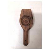 Primitive wooden butter scoop & cookie mold