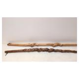 Two Twisted Walking Stocks