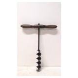Primitive 1800s barn beam T Handle Auger