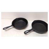 Two # 5  8' Cast Iron Skillets