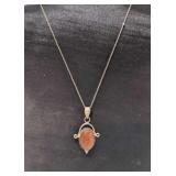 .925 Chain and Sunstone pendant