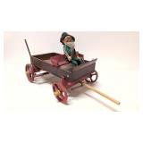 Old Timer in wooden wagon