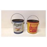 Fisher & Hormel Lard Advertising Buckets