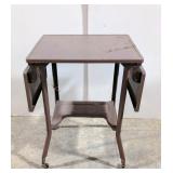 Vintage metal typewriter cart / table on wheels