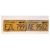 (2) 1956 California license plates