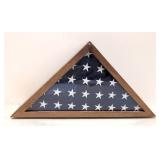 Triangle oak wood storage display for U.S.Flag