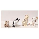 (4) Cat Porcelain Trinket Boxes