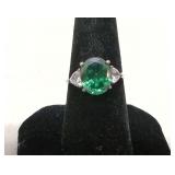.925 Lab. Emerald and Cubic Zirconia