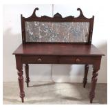 Antique Server with marble back splash