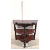 Vintage 3 tier mahogany wall table