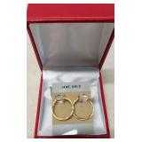 14 Kt. yellow gold hoop twisted earrings