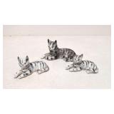 3 Erphila German Porcelain Stripped Tabby cats