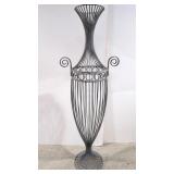 Tall metal wire decorative floor vase