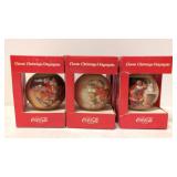 (3) 1960s Coca Cola Christmas ornaments