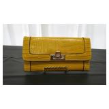 yellow aligator clutch Wallet
