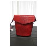 red cross body purse