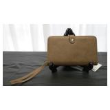 Brown wrist wallet clutch