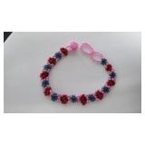 Guatemalan Bead Bracelet-pink / blue