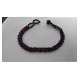 Guatemalan Bead Bracelet-Red/Blue