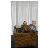 Longberger basket , yarn & loom