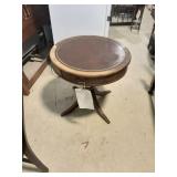 Distressed Leather drum table